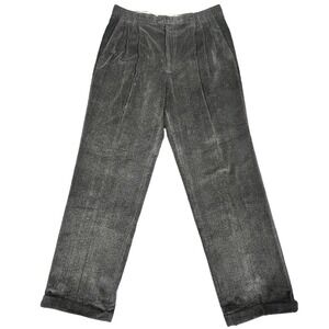 Vintage COMO SPORT Cobra Golf Men's 38 Gray Corduroy/ Herringbone Pleated Golf